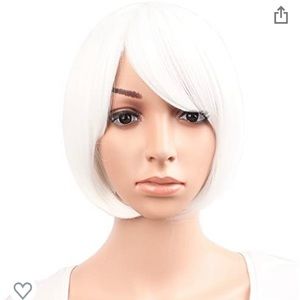 White Bob with Bags Wig